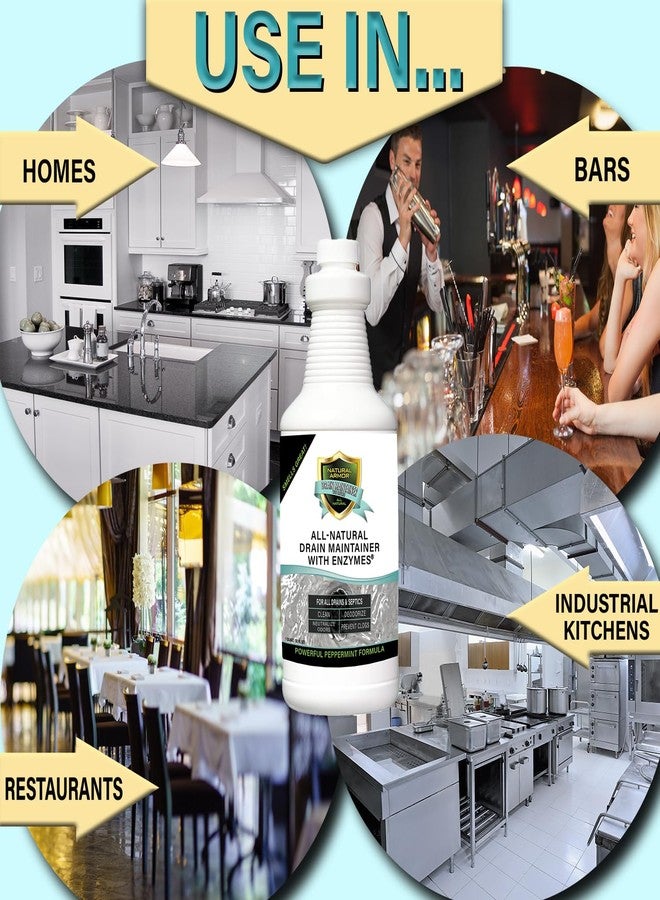 Natural Armor Enzyme Drain Maintainer - Quart Drain Cleaner with Natural Enzyme Power to Prevent Buildup & Odors - Safe for Sinks, Showers, Grease Traps & Septic - Non-Toxic Formula, 32 fl oz - Image 4